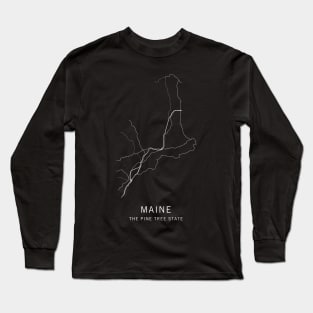 Maine State Road Map Long Sleeve T-Shirt